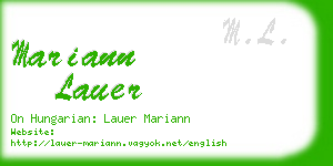 mariann lauer business card